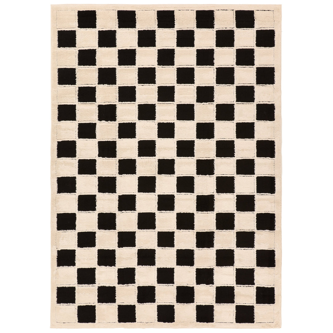 Vibe by Jaipur Living Nicia Powerloomed White Geometric Area Rug (5'x7')