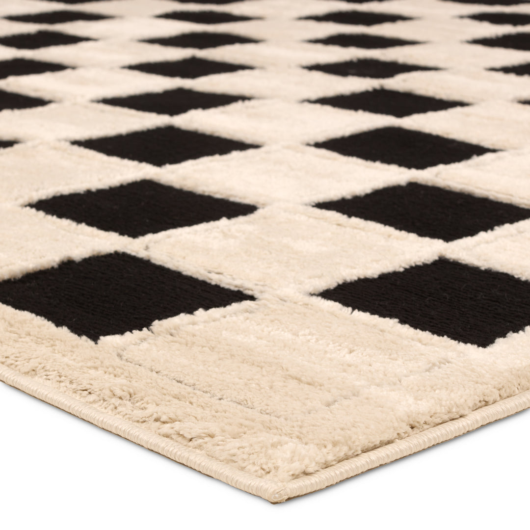 Vibe by Jaipur Living Nicia Powerloomed White Geometric Area Rug (5'x7')