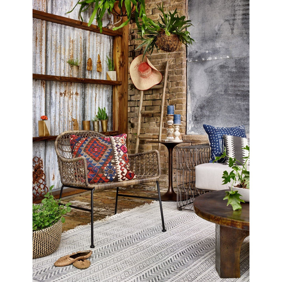 Thatcher Outdoor Woven Club Chair - Distressed Grey