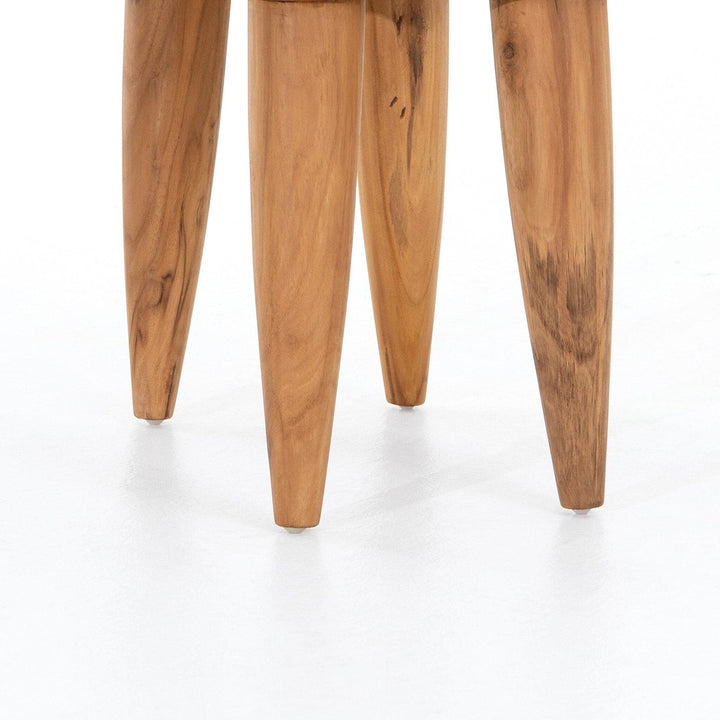 Finn Outdoor Stool - Aged Natural Teak