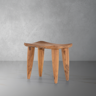 Zuri Outdoor Stool-Four Hands-FH-JLAN-242-Stools & OttomansAged Natural Teak-1-France and Son
