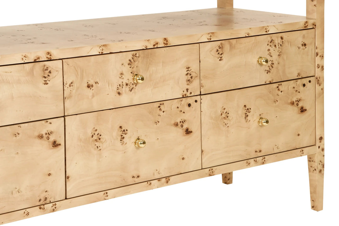 Jordan Six Drawer Console With Open Shelf