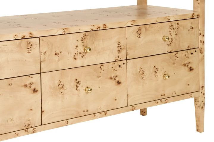 Jordan Six Drawer Console With Open Shelf