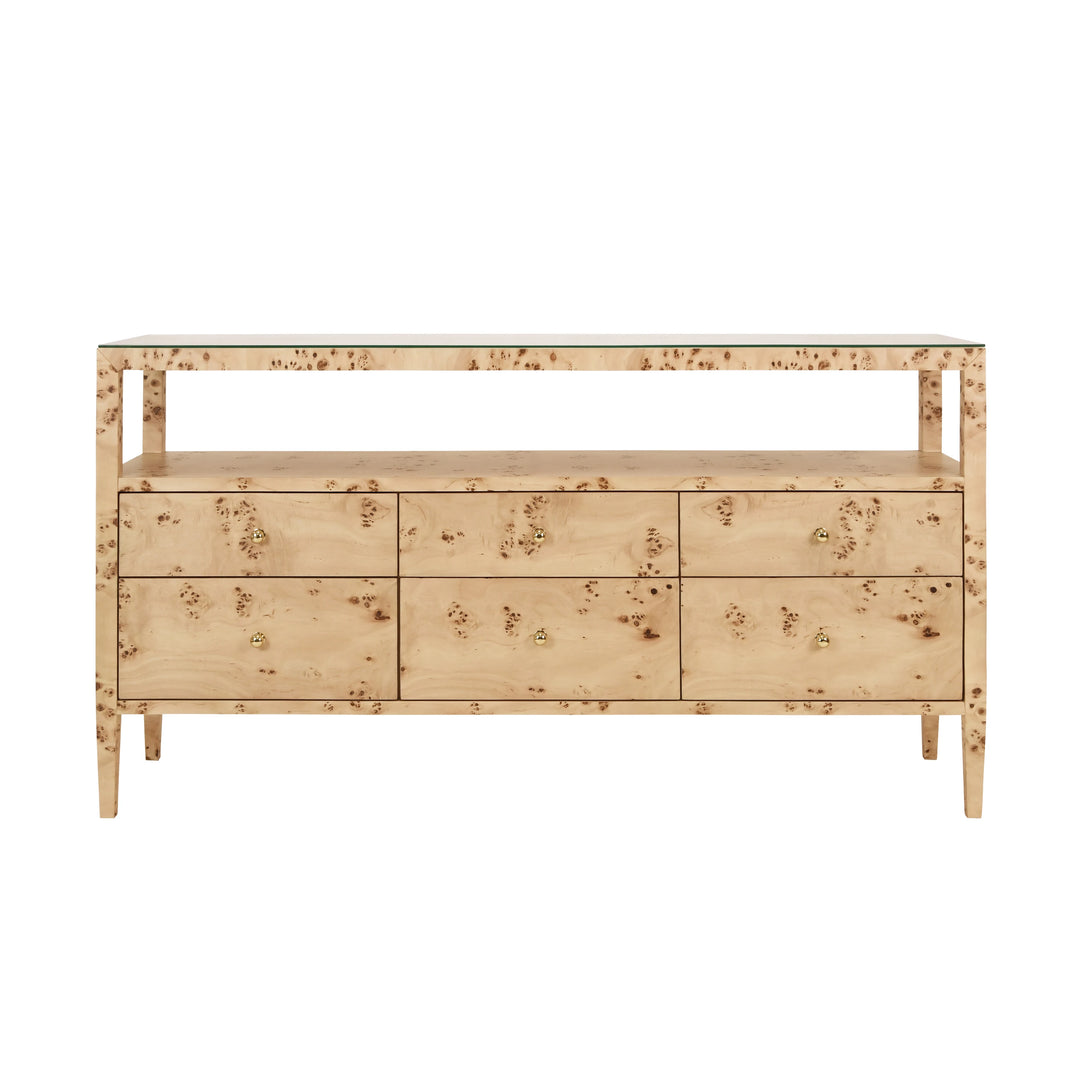 Jordan Six Drawer Console With Open Shelf