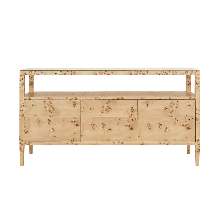 Jordan Six Drawer Console With Open Shelf
