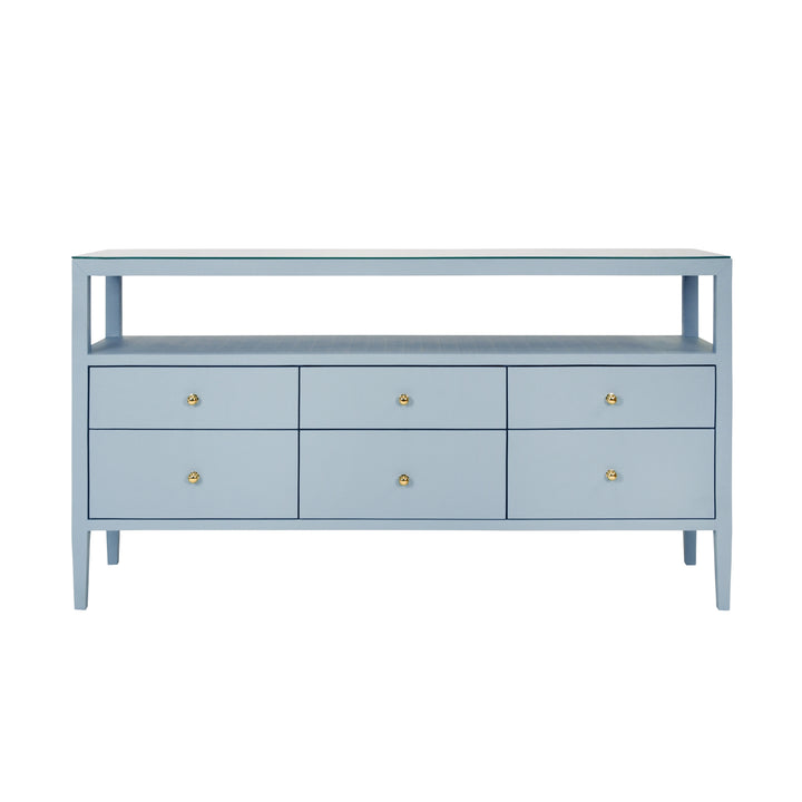 Jordan Six Drawer Console With Open Shelf