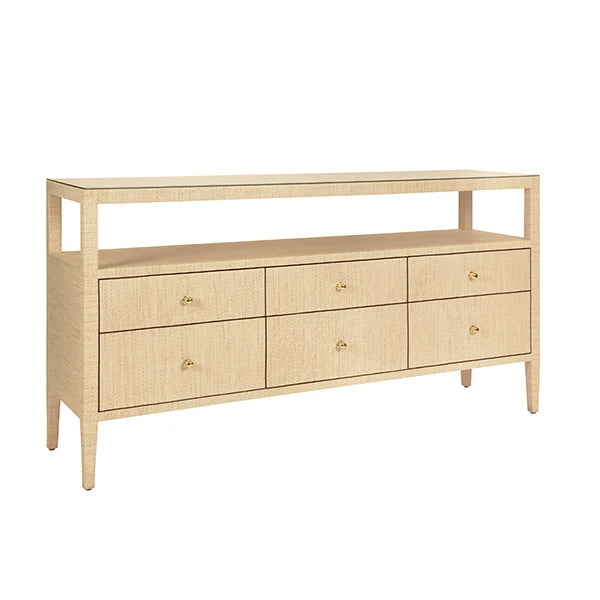 Jordan Six Drawer Console With Open Shelf