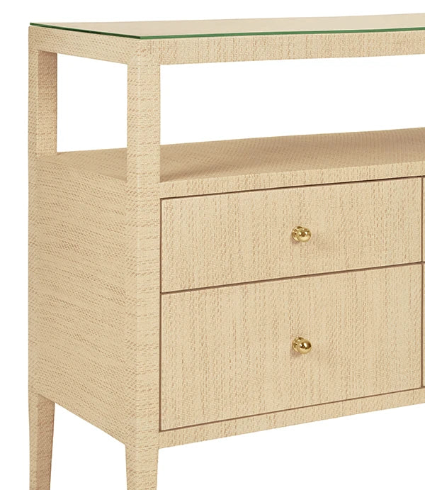 Jordan Six Drawer Console With Open Shelf