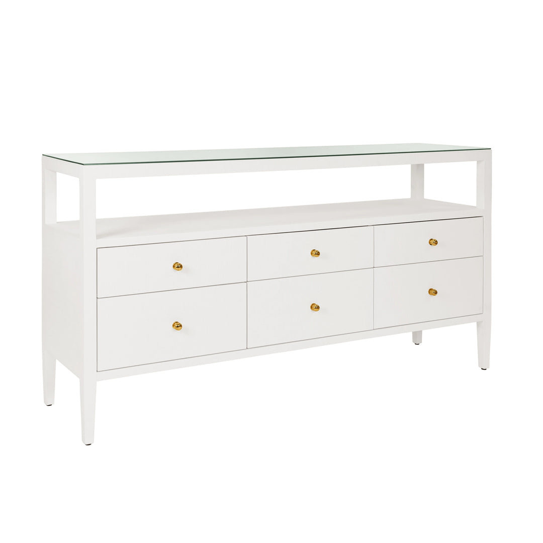 Jordan Six Drawer Console With Open Shelf