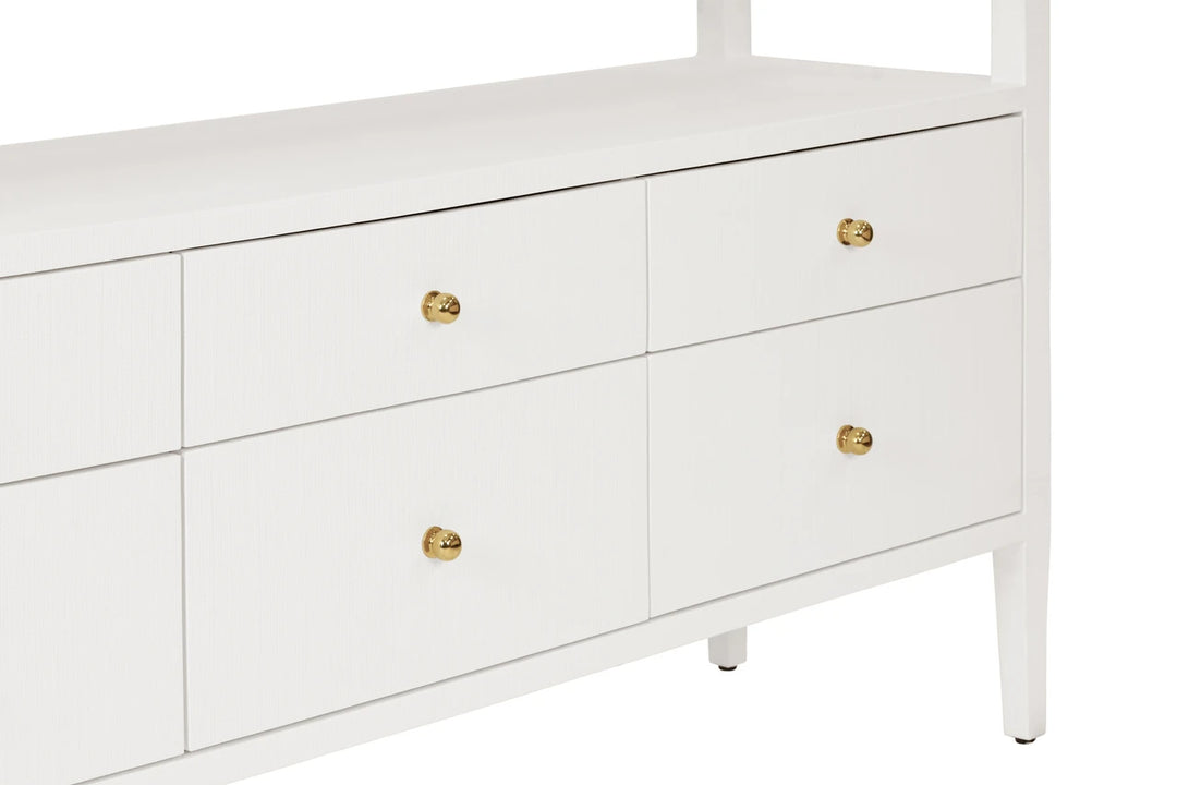 Jordan Six Drawer Console With Open Shelf