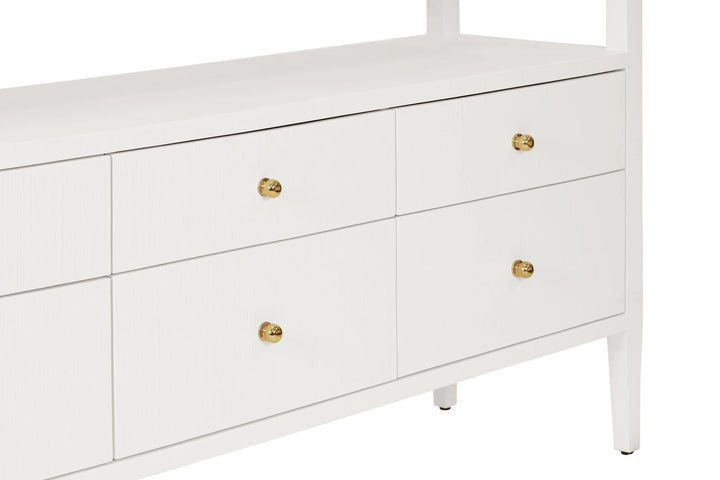 Jordan Six Drawer Console With Open Shelf