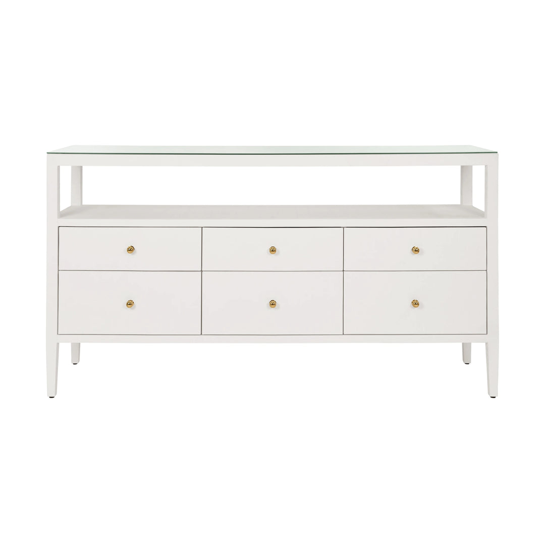 Jordan Six Drawer Console With Open Shelf