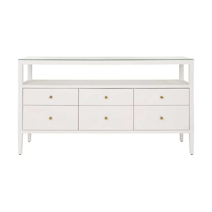 Jordan Six Drawer Console With Open Shelf