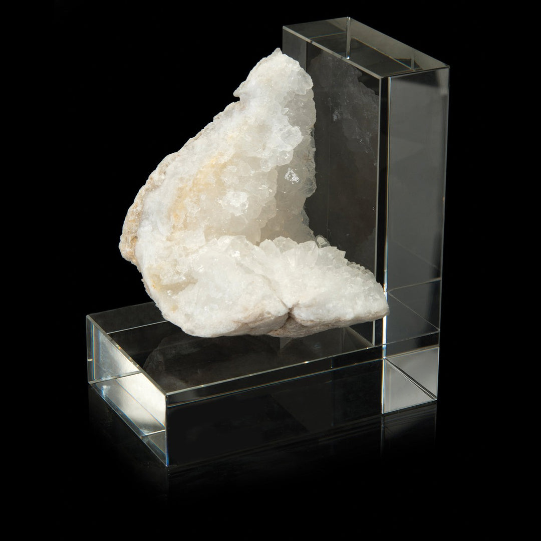 Ashby Crystal Bookend (Left) - White - Lead Free Crystal