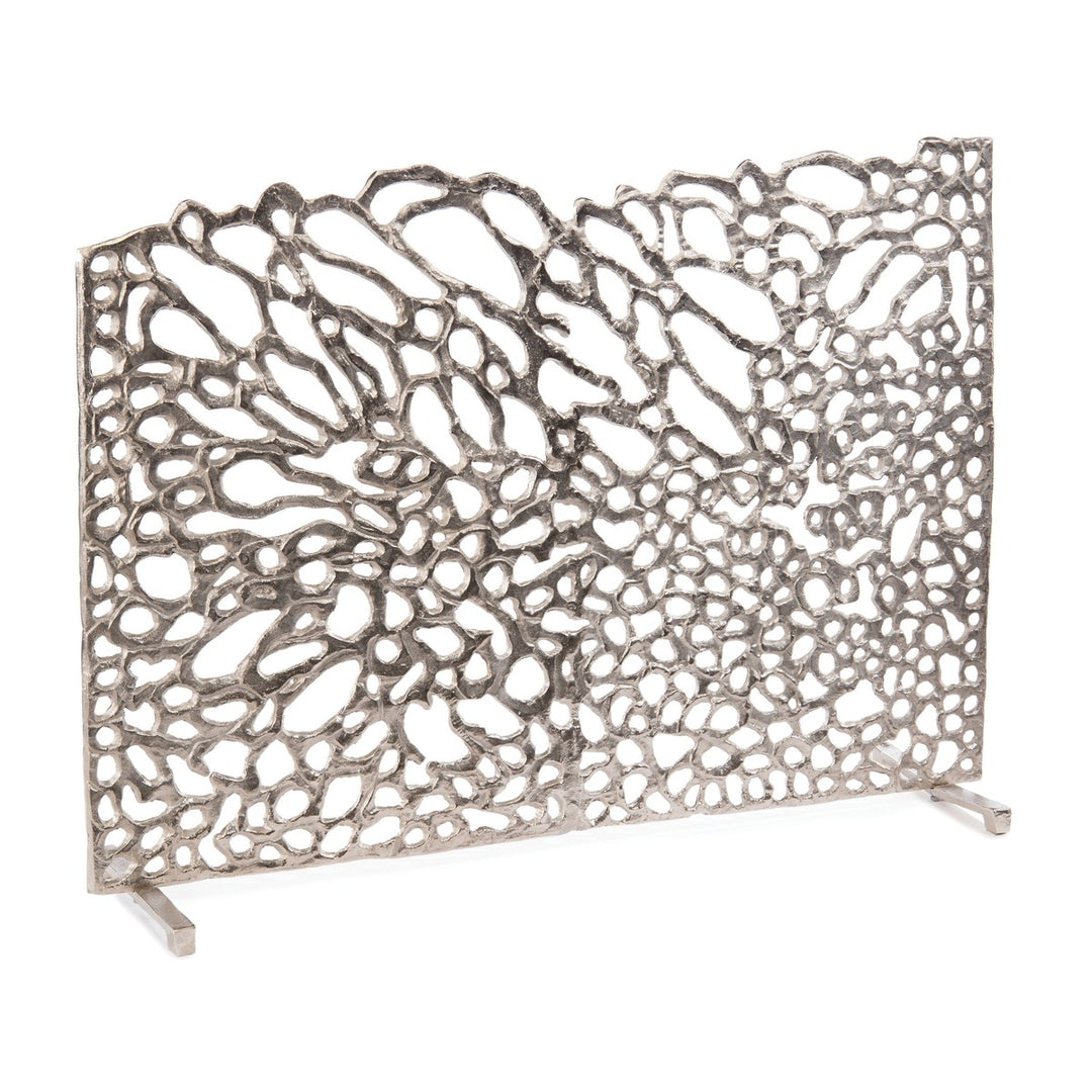 Lavish Fire Screen In Nickel - Silver