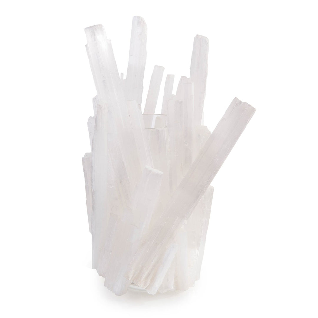 Camden Spar Vase - White - Selenite