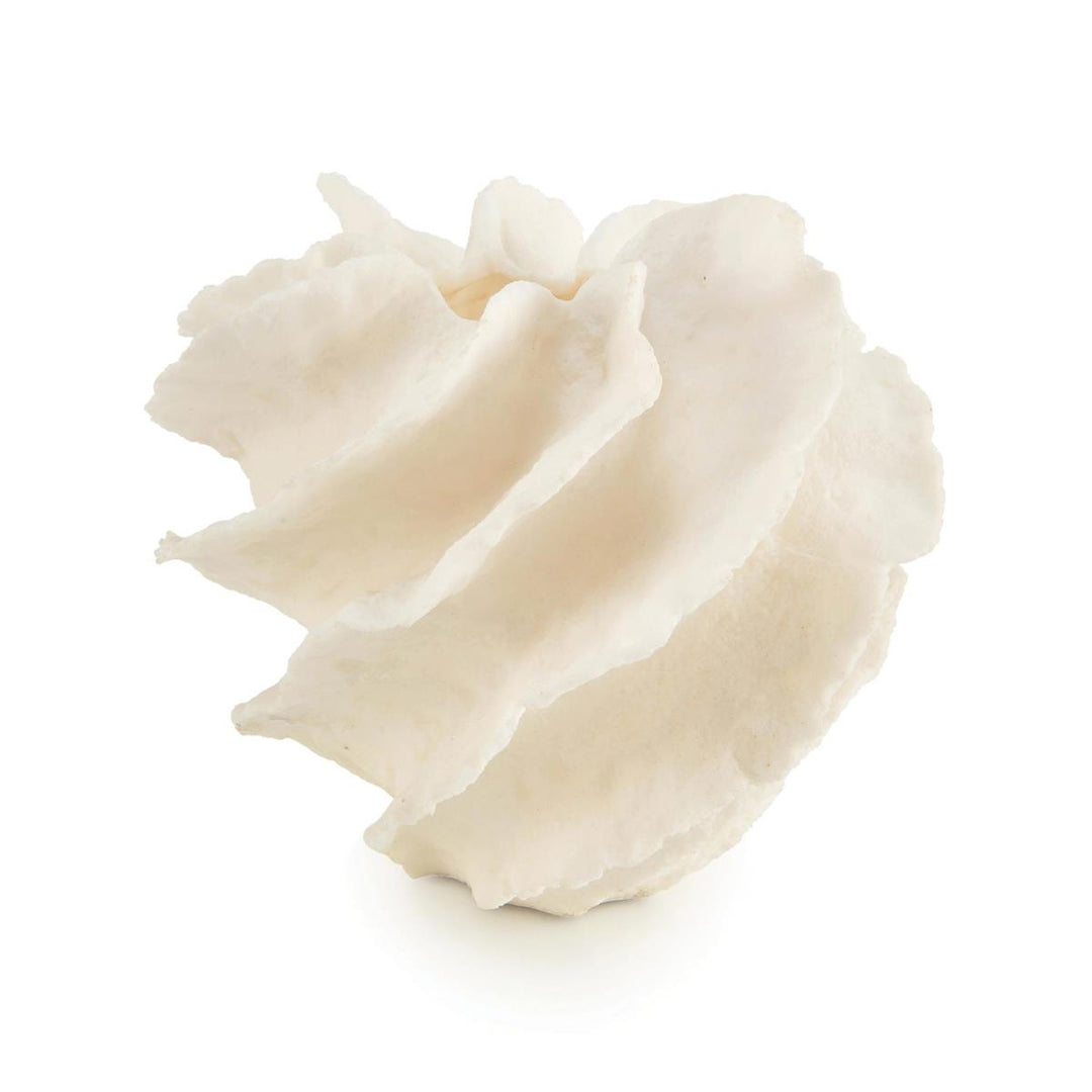 Slanted Ruffle Vase - White