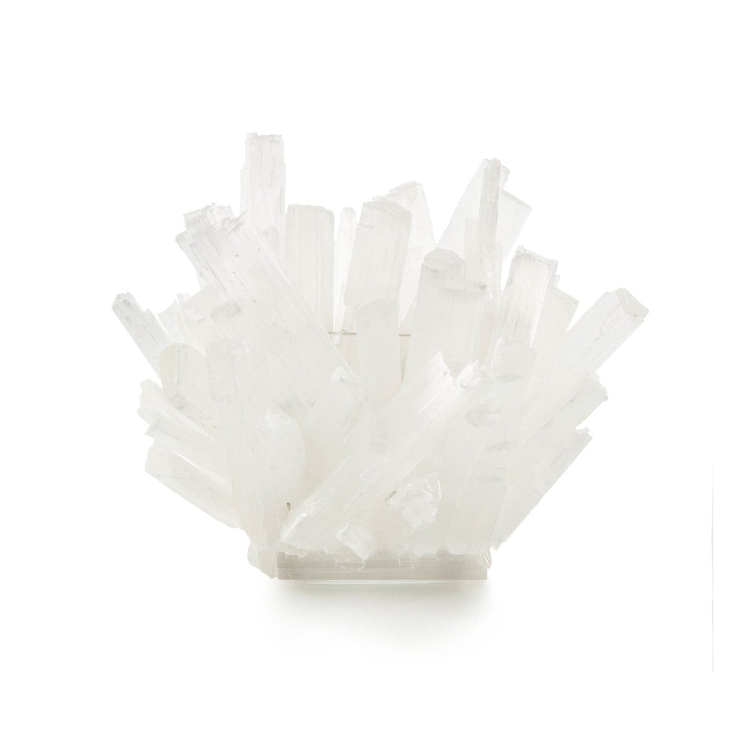 Ornate Selenite Bowl - White