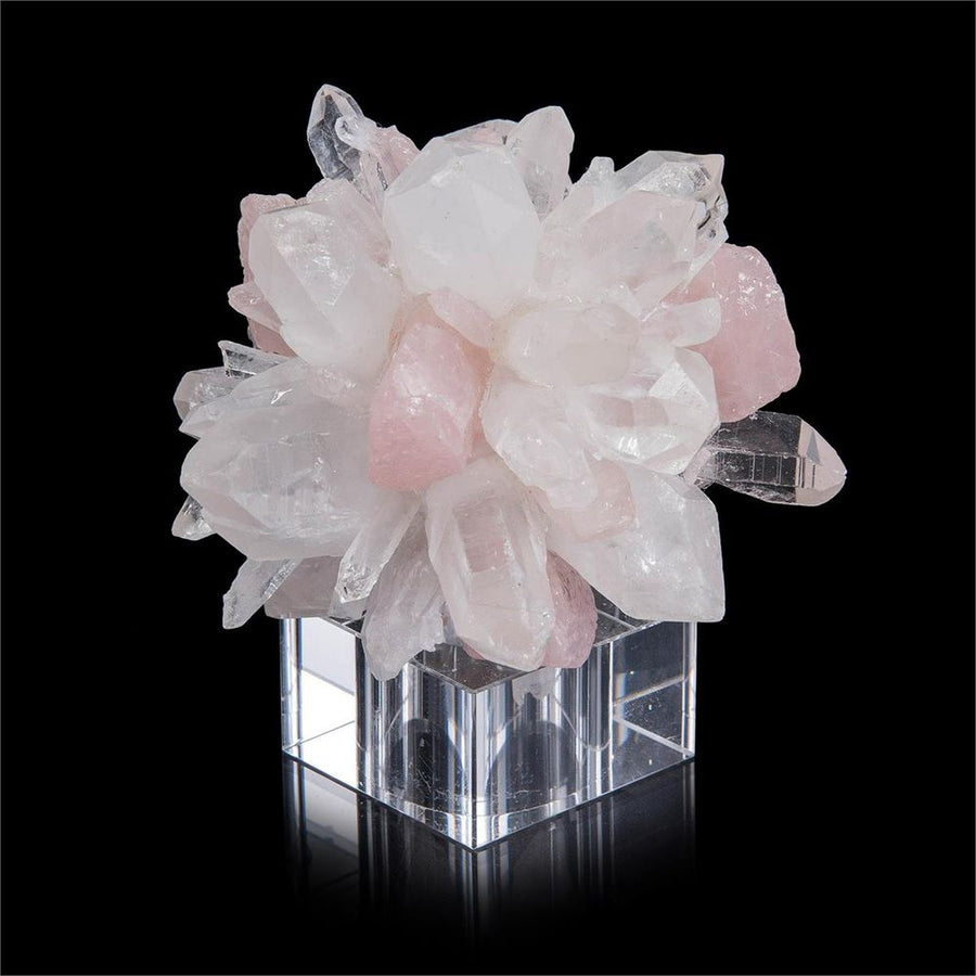 Decorative Objects Rock Quartz Points With Rose Quartz Ball