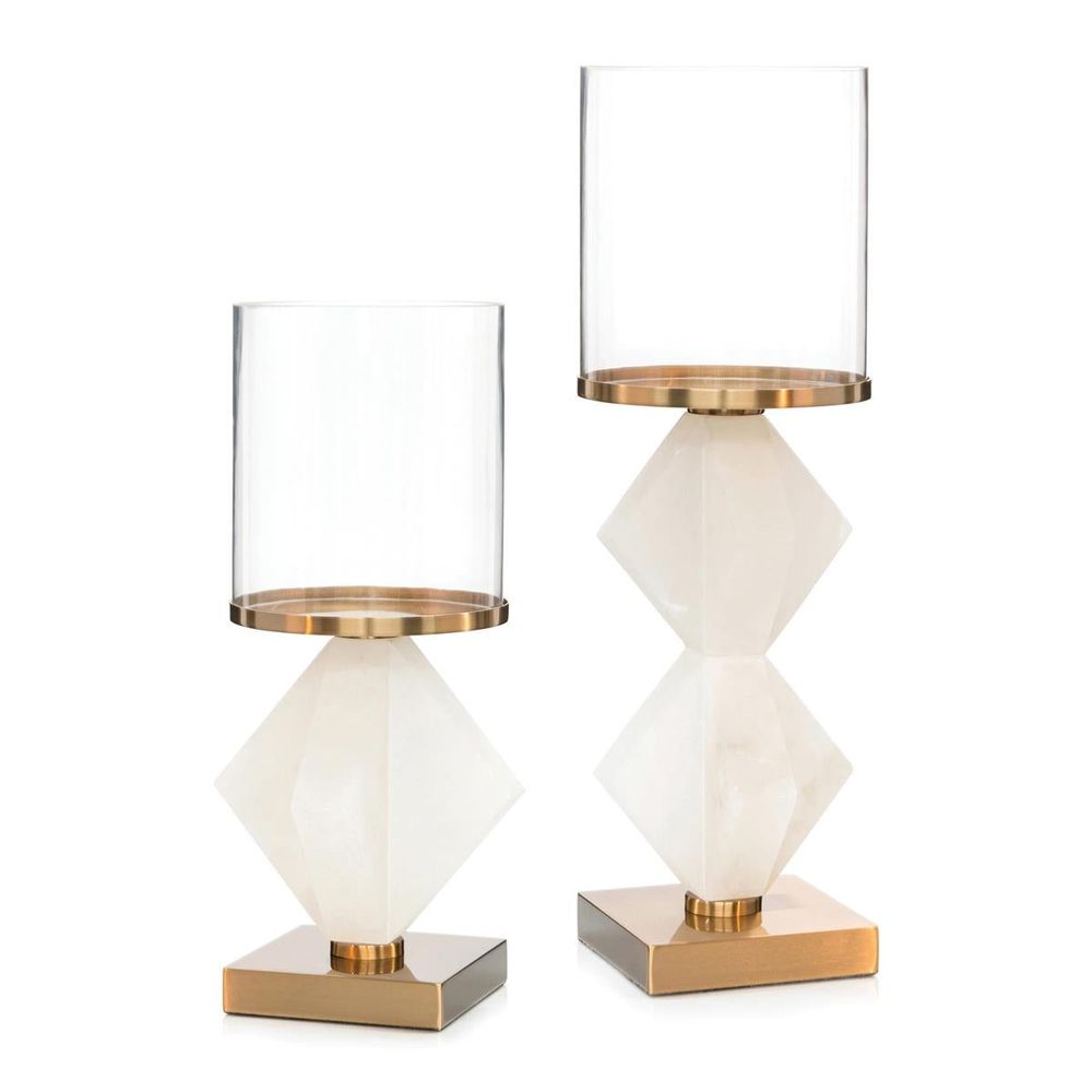 Candle Holders Alicia In Alabaster Candleholder - White