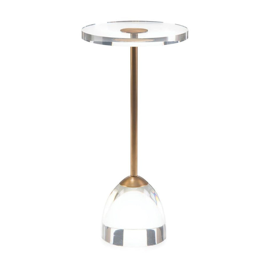 Side Tables Brass And Acrylic Martini Side Table - Clear, Off White
