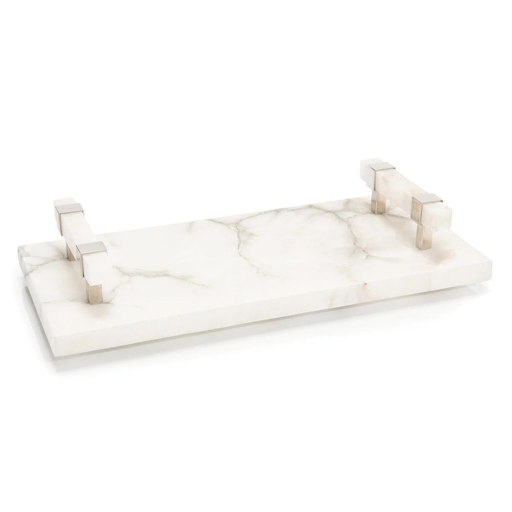 Decor Alabaster Server - Silver