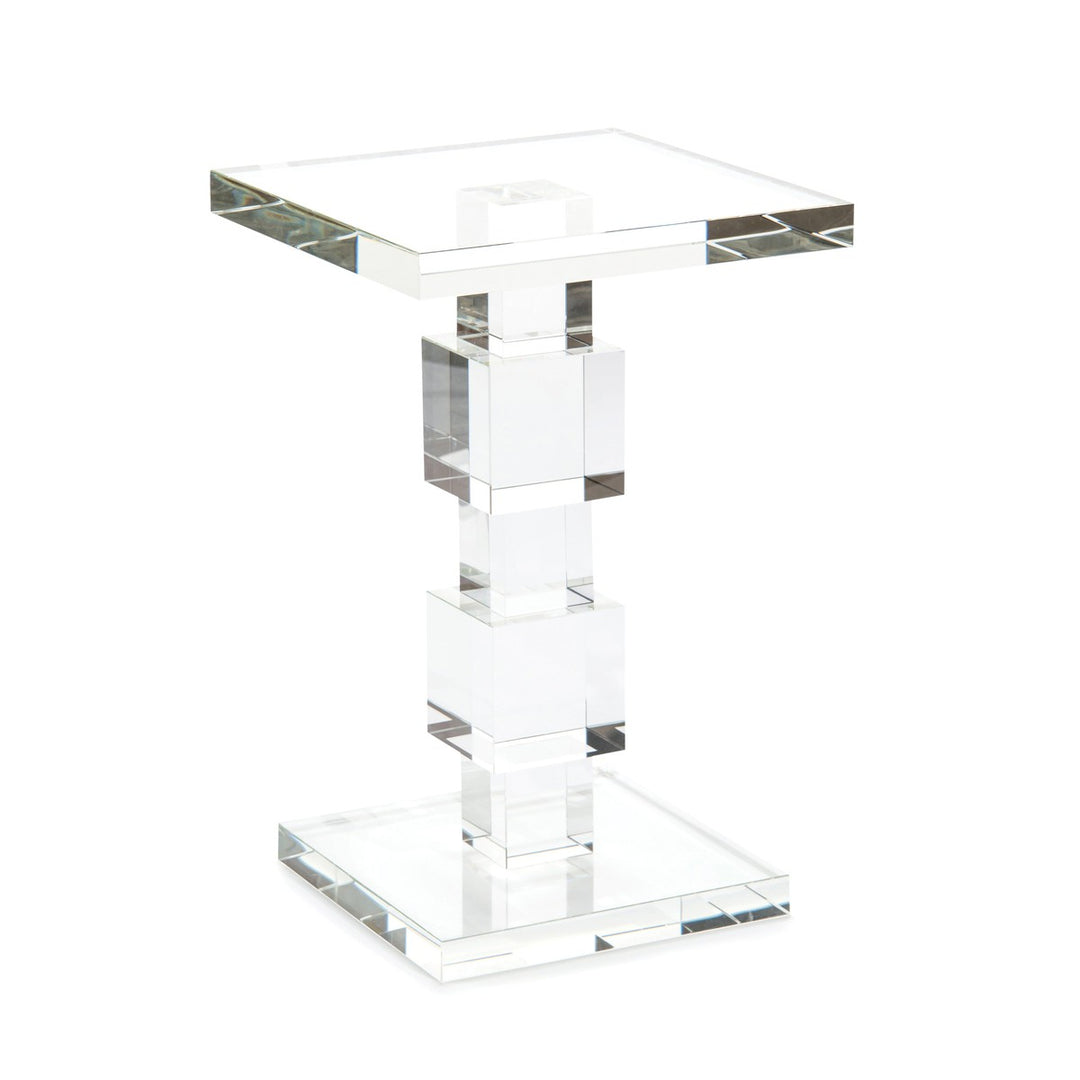 Ellsworth Martini Table - White - Crystal