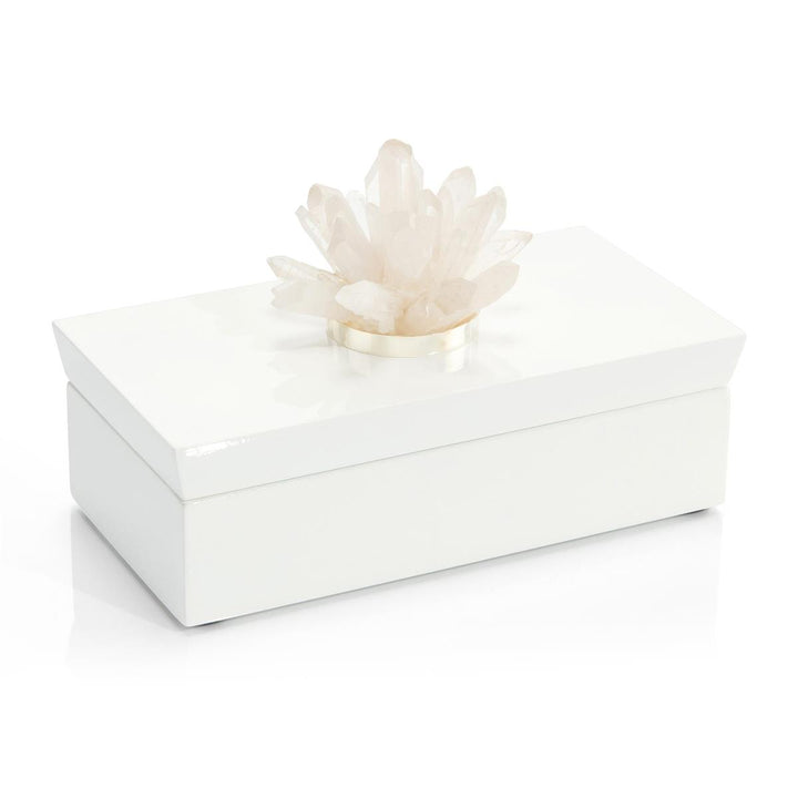 Solis White Box With Stone, Quartz - White