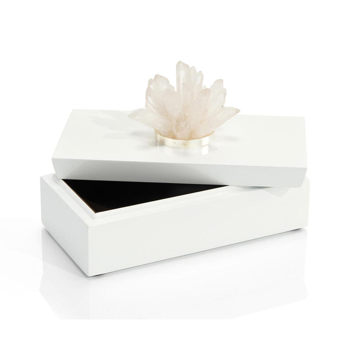 Solis White Box With Stone, Quartz - White