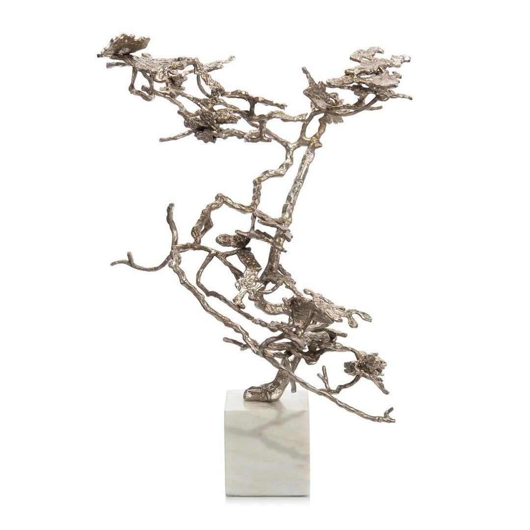 Evander Bonsai Sculpture - Silver, White