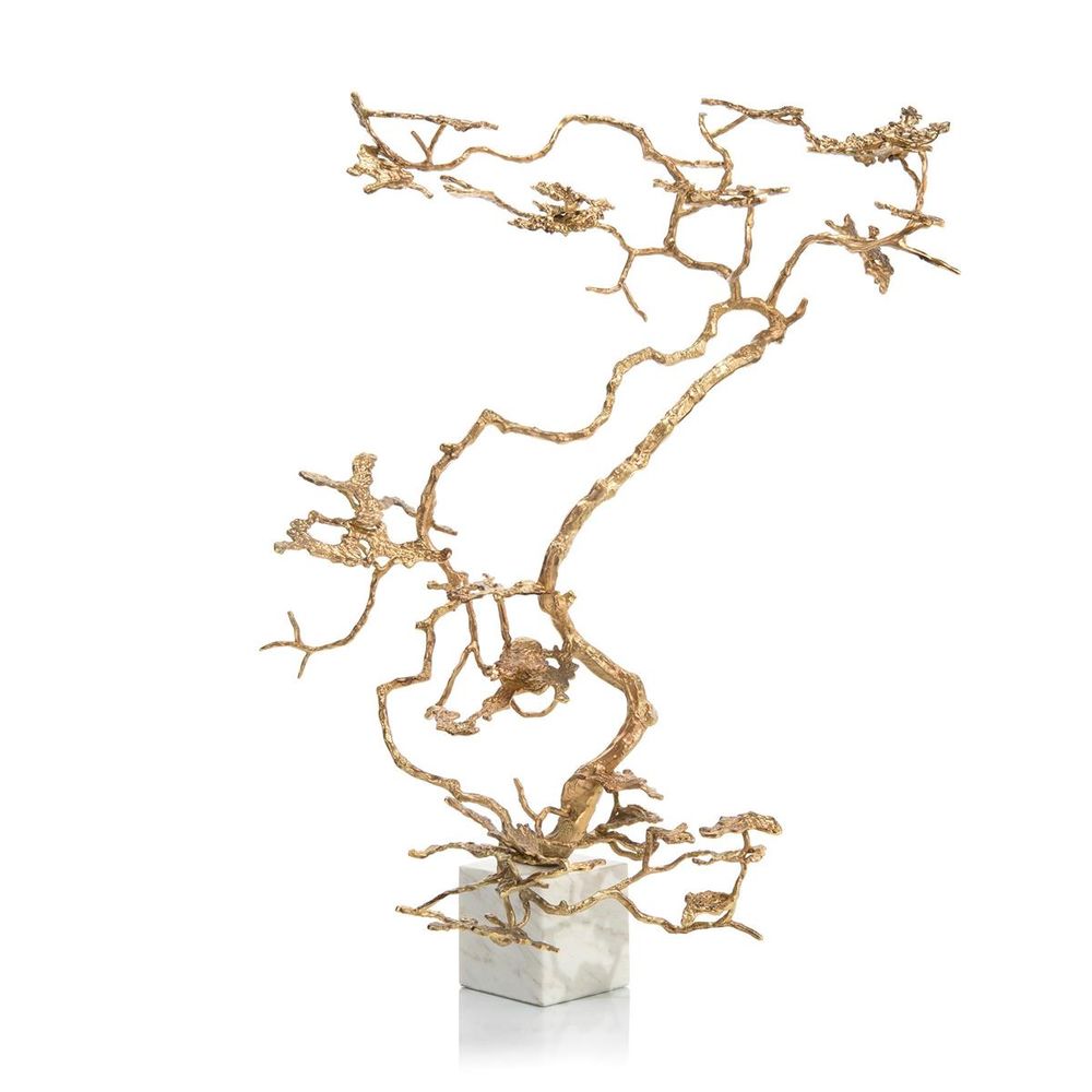 Decorative Objects Evander Bonsai Sculpture - Silver, White
