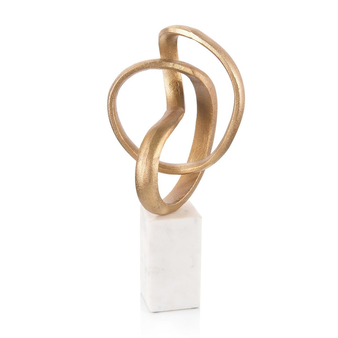 Entwined Sculpture In Gold - White