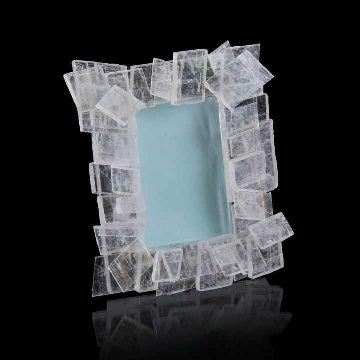 Lavish Selenite Photo Frame - White