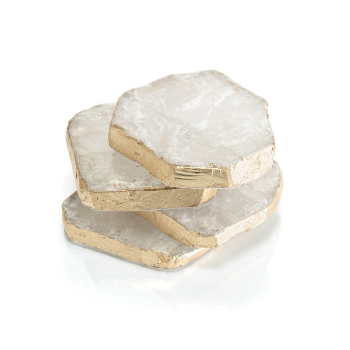 Alden Selenite Coasters - Gold - Selenite