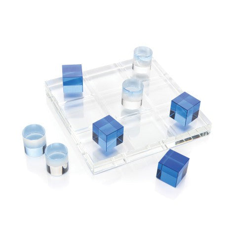 Alden Game Board In The Blues - Blue - Lead Free Crystal