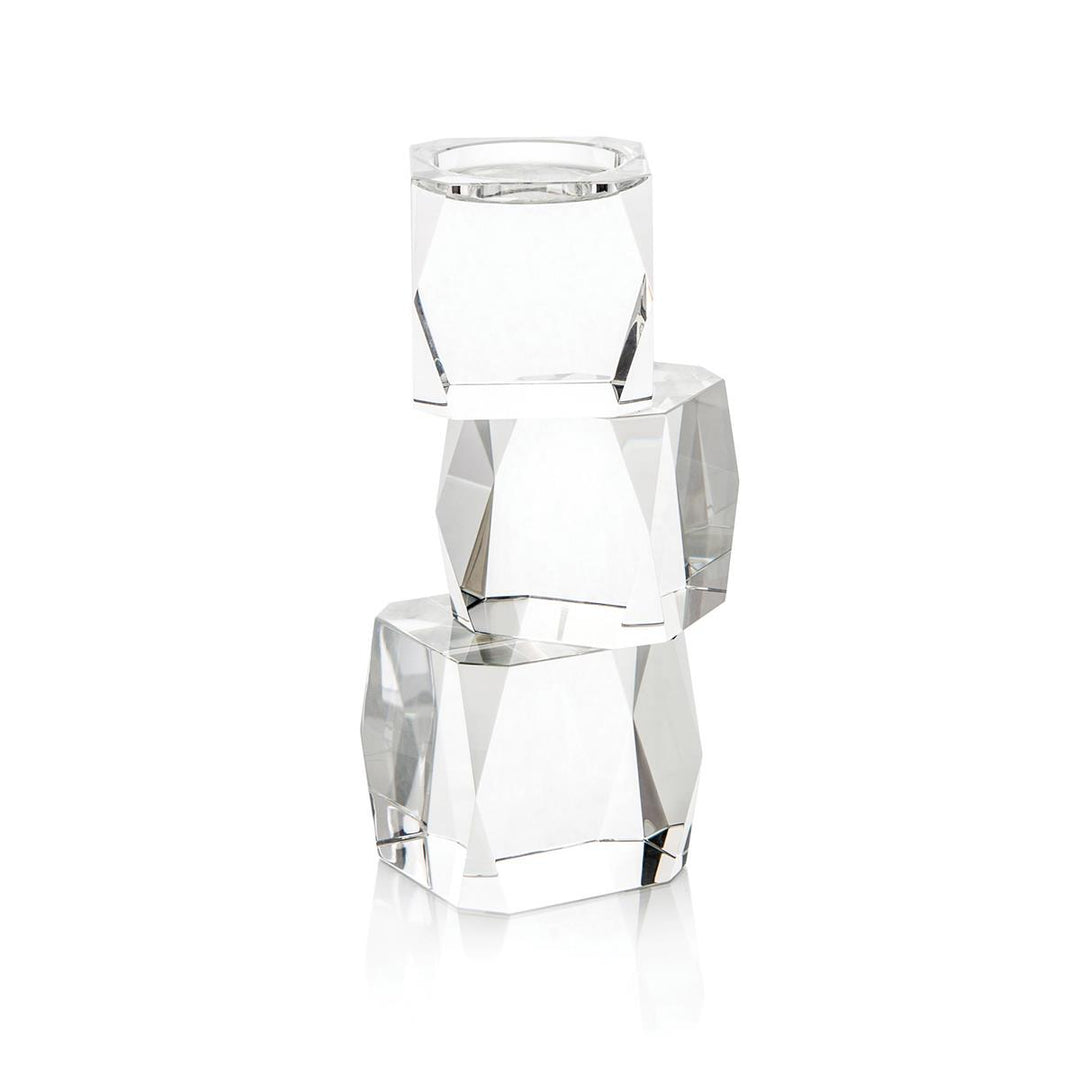 Elara Crystal Cubist Candleholder