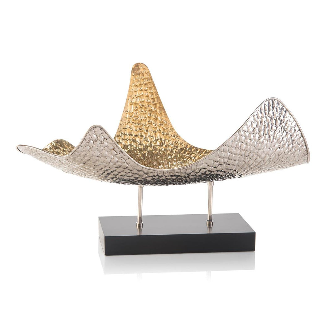 Arden Floating Sculpture II - Brown, Gold, Silver