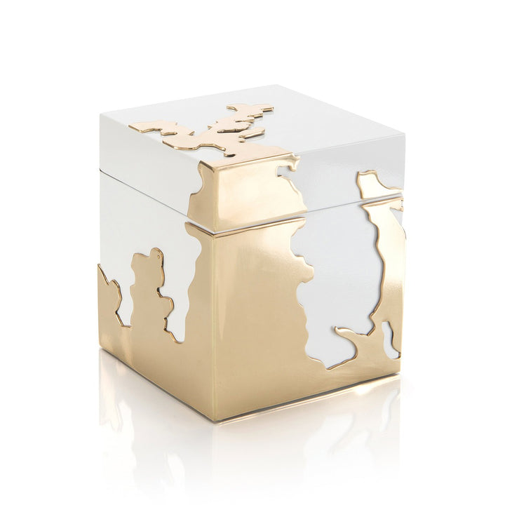 Ellsworth Box in Golden Stainless Steel - White - Steel