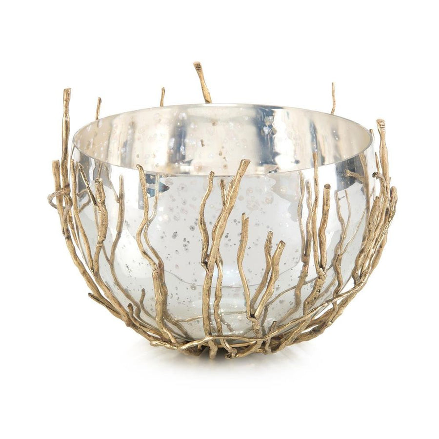 Bowls Sapling-Encased Silvered Glass Bowl - Silver