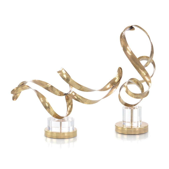 Vintage Brass Sculptural Ribbons Iii