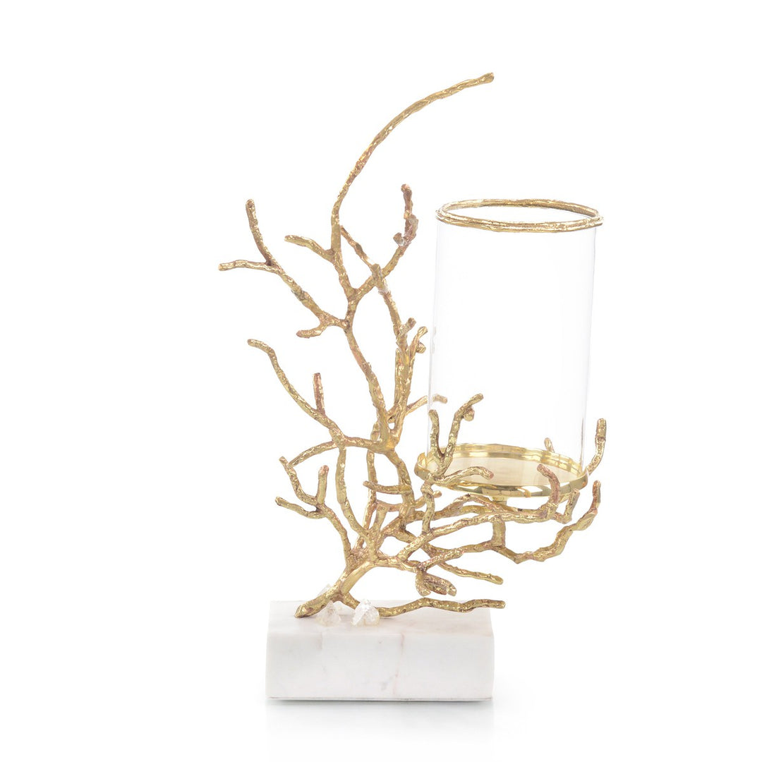 Camden In Branch Candleholder - Brass