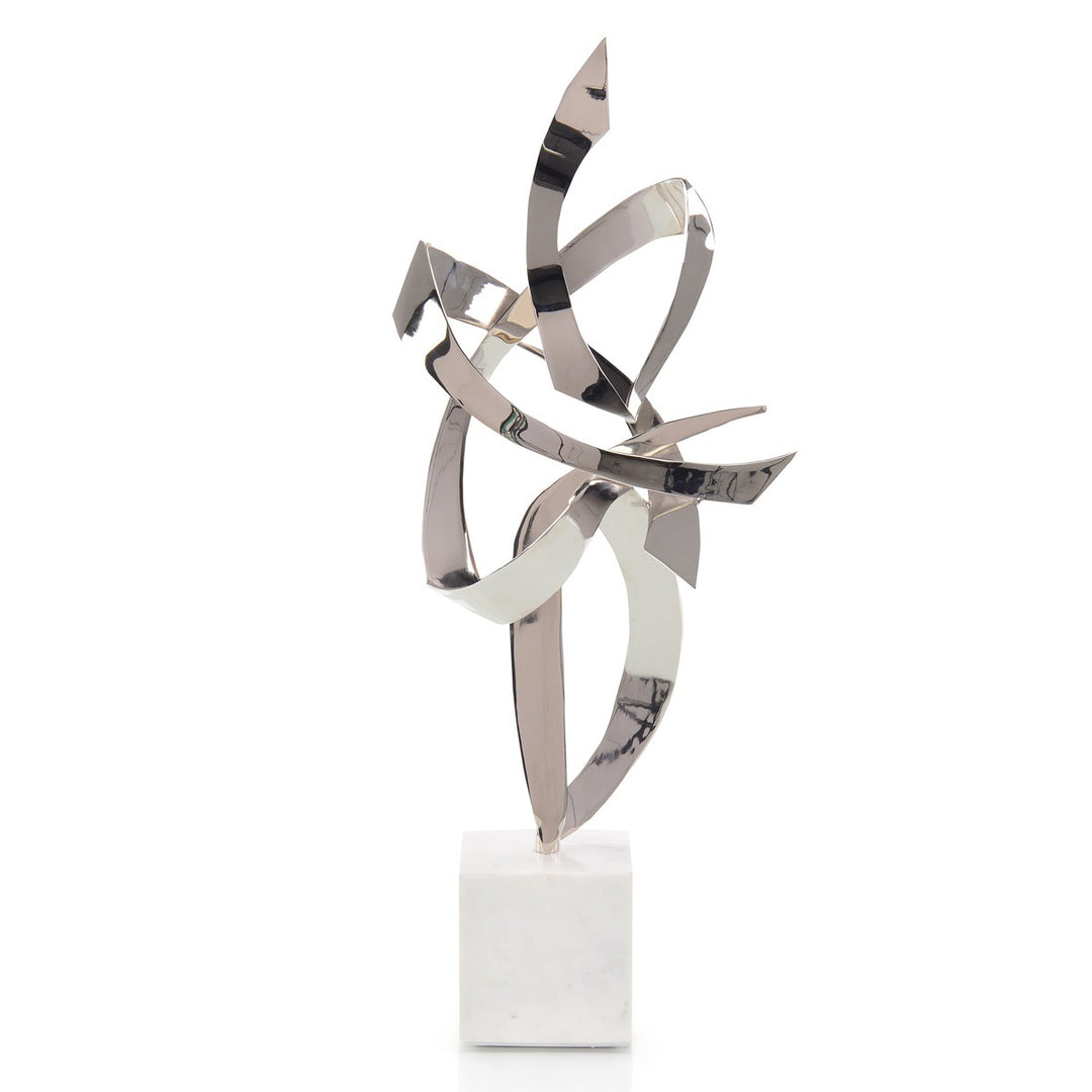 Solis Sculpture - White - Brass