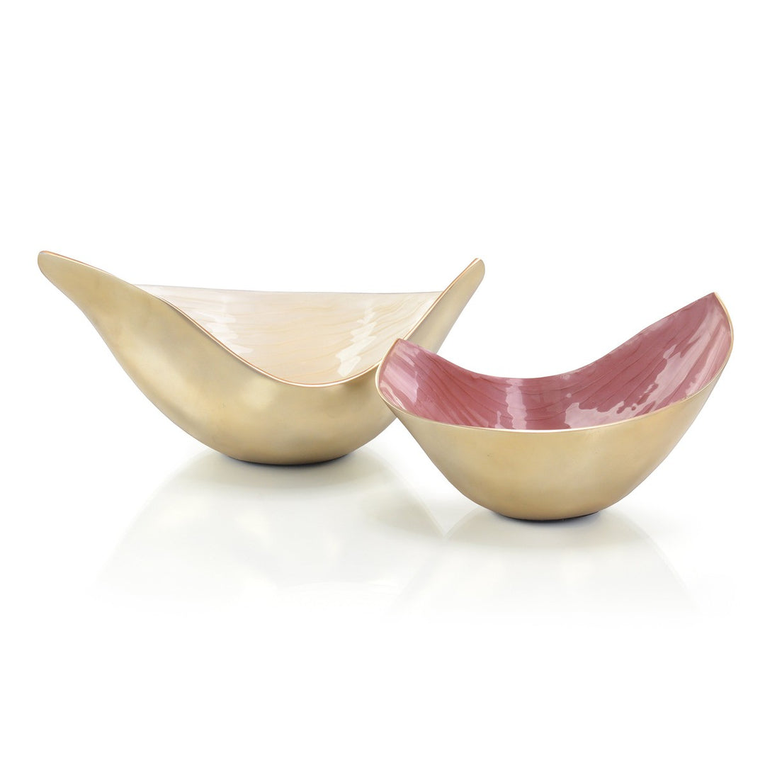 Ellery Elegant Swoosh Bowls - Pink - Aluminum