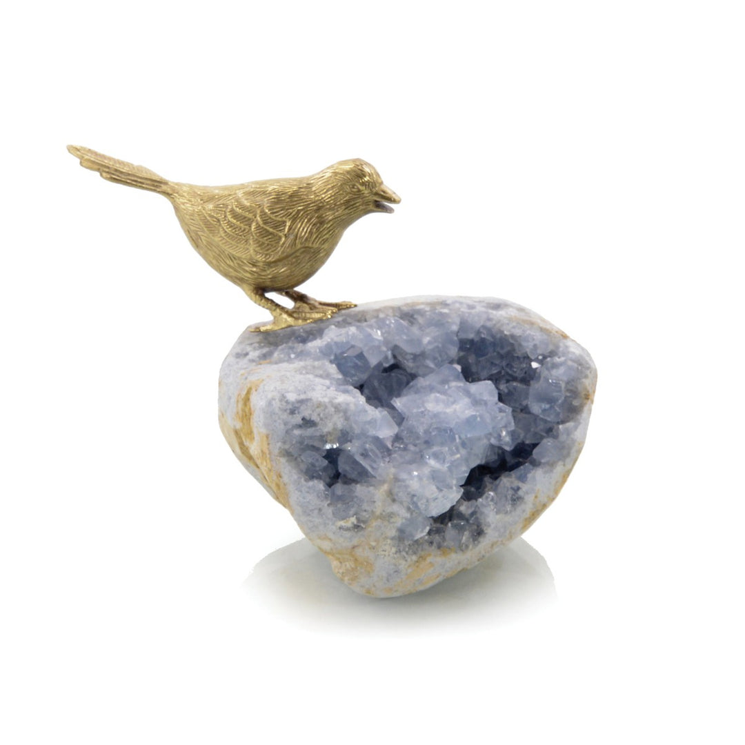 Solis On Celestite Rock I - Brass - Geode