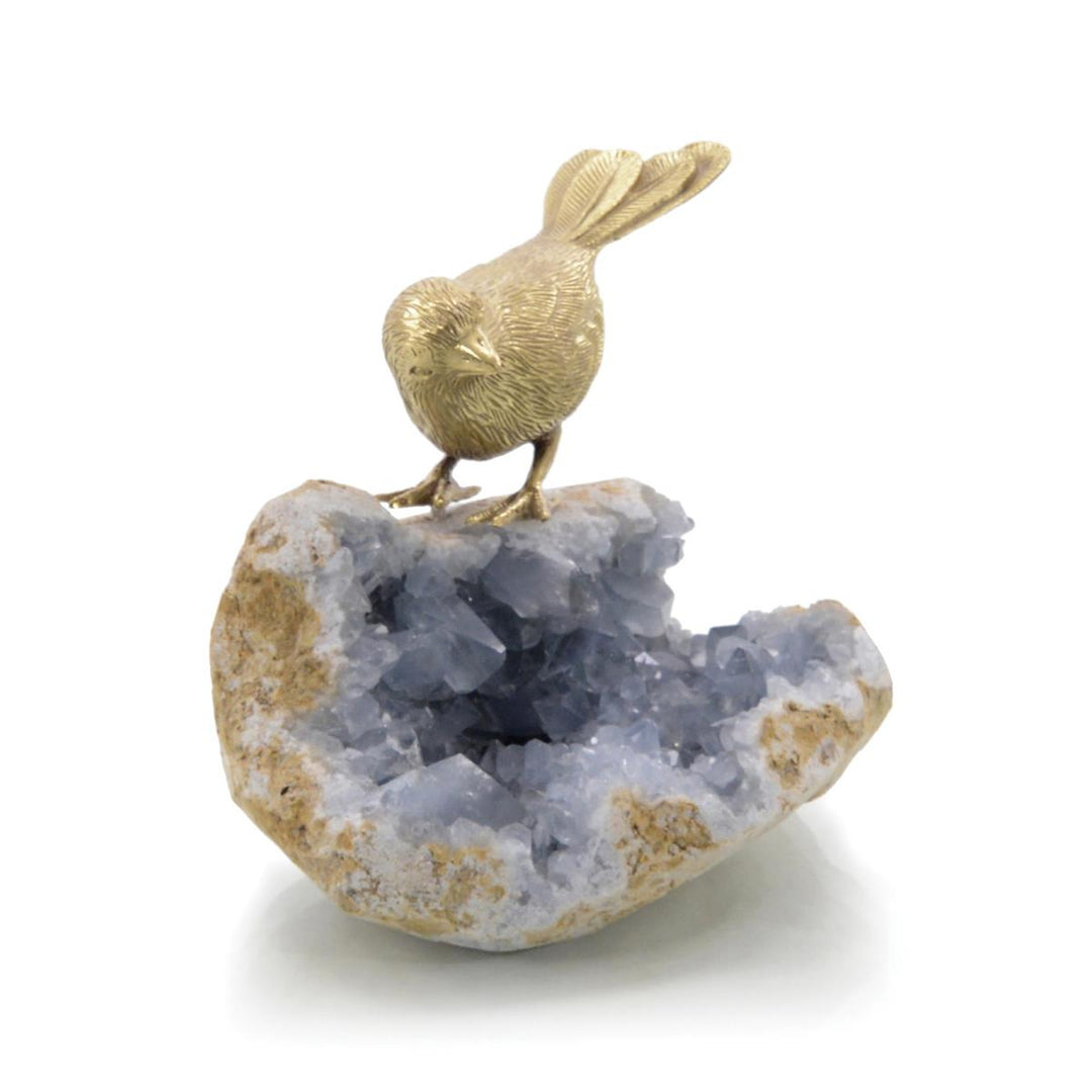 Avian On Celestite Rock Ii - Brass