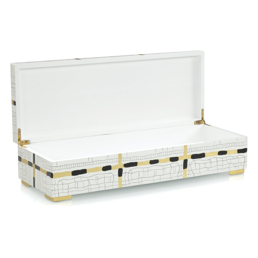 Camden Box - White - Brass