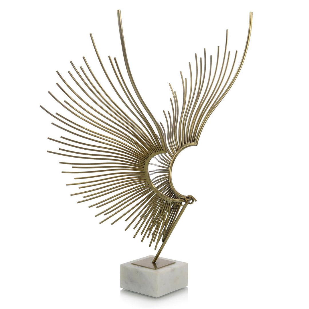 Contemporary Bird Sculpture - Silver,White