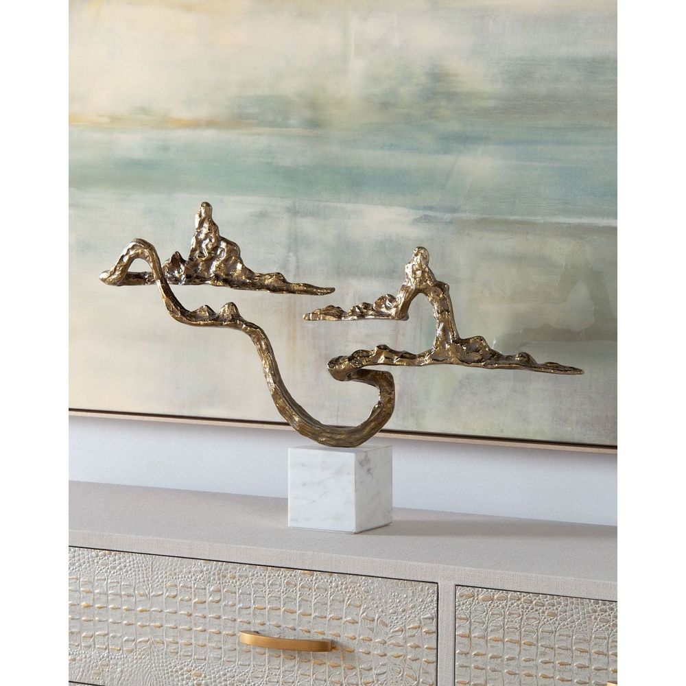 Decorative Objects Floating Island In Brass - Brass,Silver,White