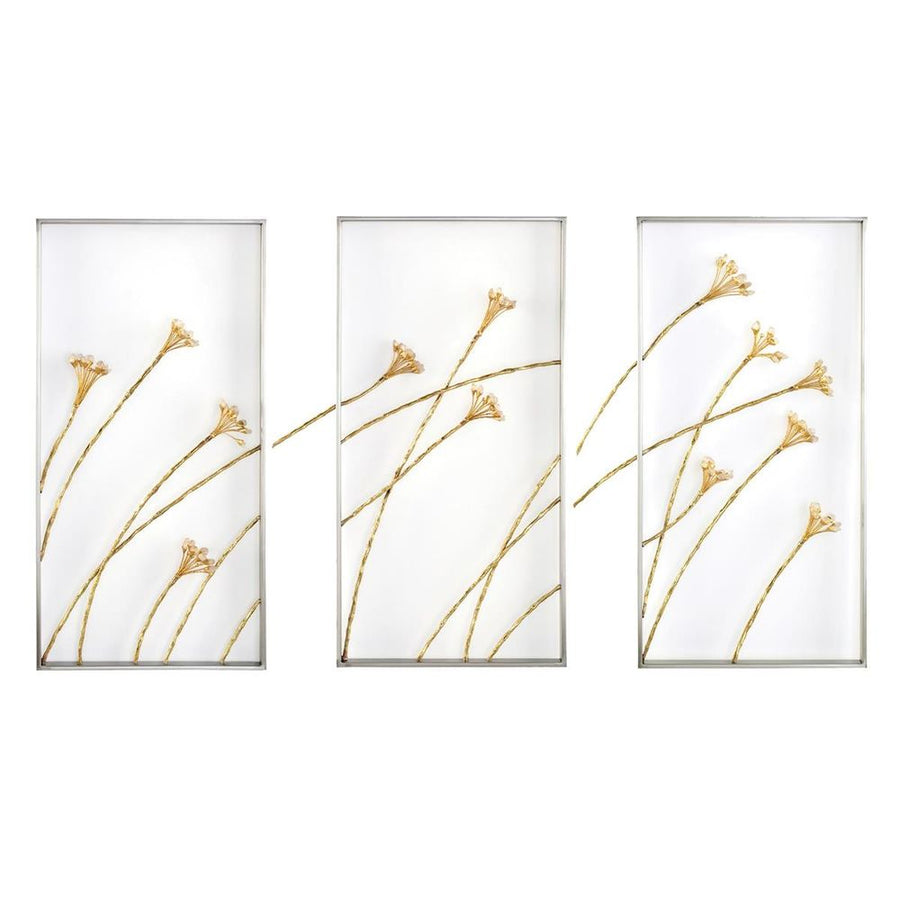 Wall Decor Set Of Three Windswept Triptych Wall Panels - Silver