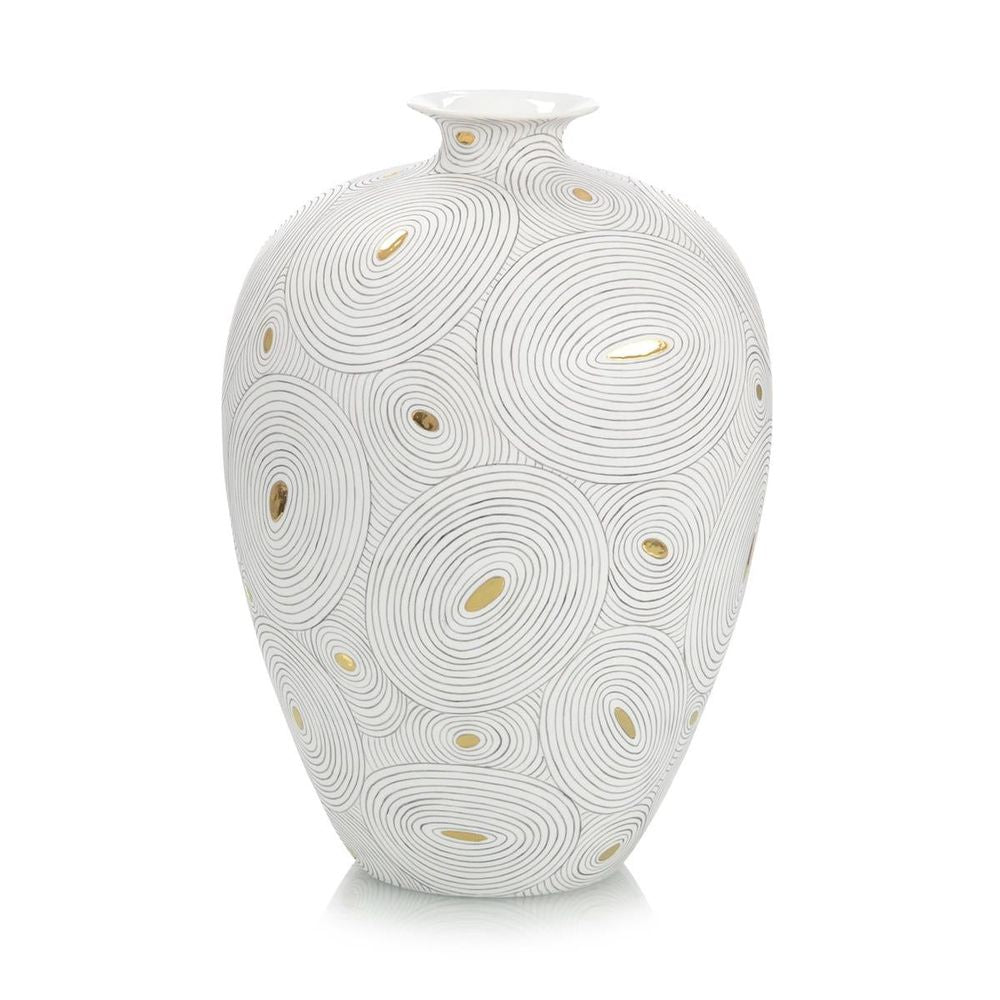 Vases White Porcelain Vase With Gold Ii
